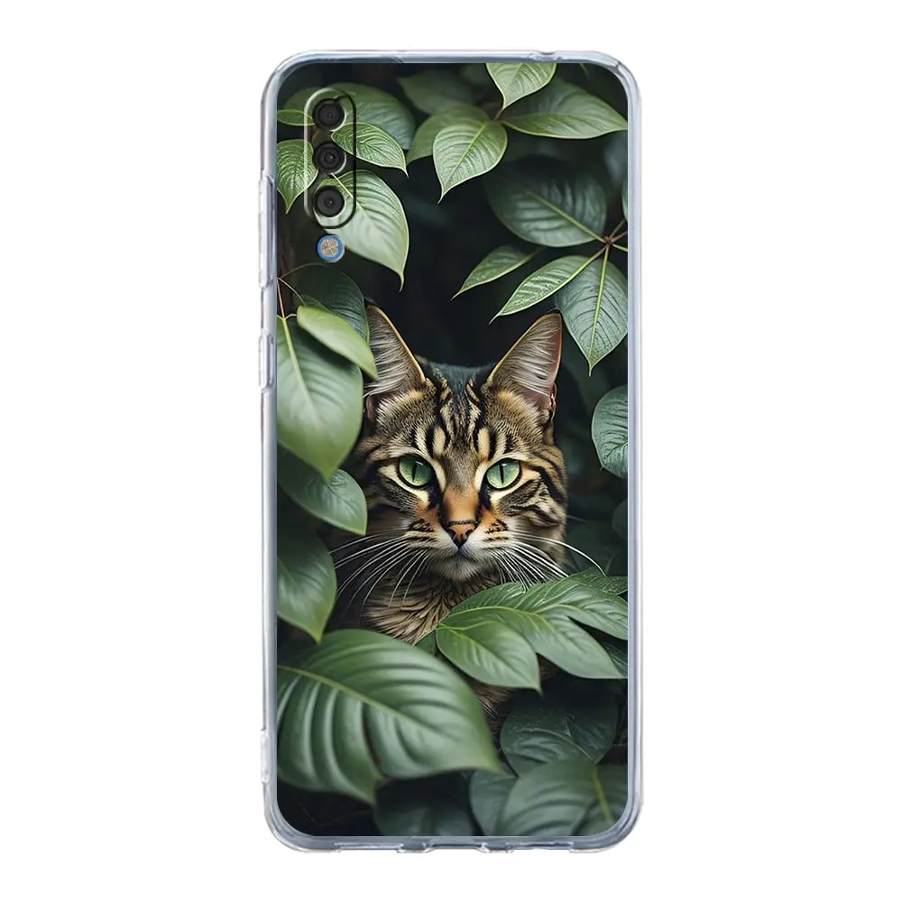 Cute Detection cat Case For Samsung A54 A52 A50 A70 A10 A30 A40 A20S A20E A02S A12 A14 A16 A22 A24 A42 A34 A32 5G A04s A06 Cover