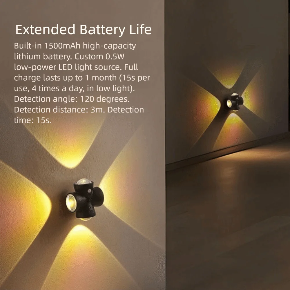

Intelligent Sensing Intelligent Sensor Lamp TYPE-C Fast Charging Stereoscopic Projection Motion Sensor Night Light Colorful