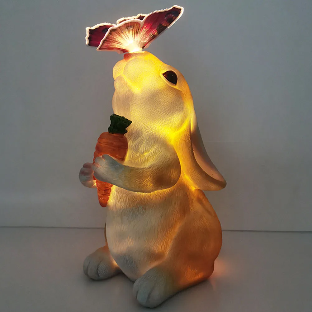 

Solar Rabbit Light Lovely Bunny Garden Decoration Outdoor Patio Lawn Lamp Resin Statue Durable Yard Decor Pathway Lighting