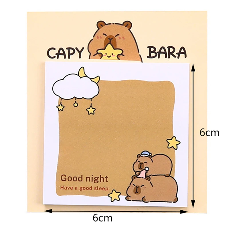 30Pcs Cute Cartoon Creative Capibala Sticky Notes DIY Journal Message Note Paper Notepad Student Stationery School Supplies