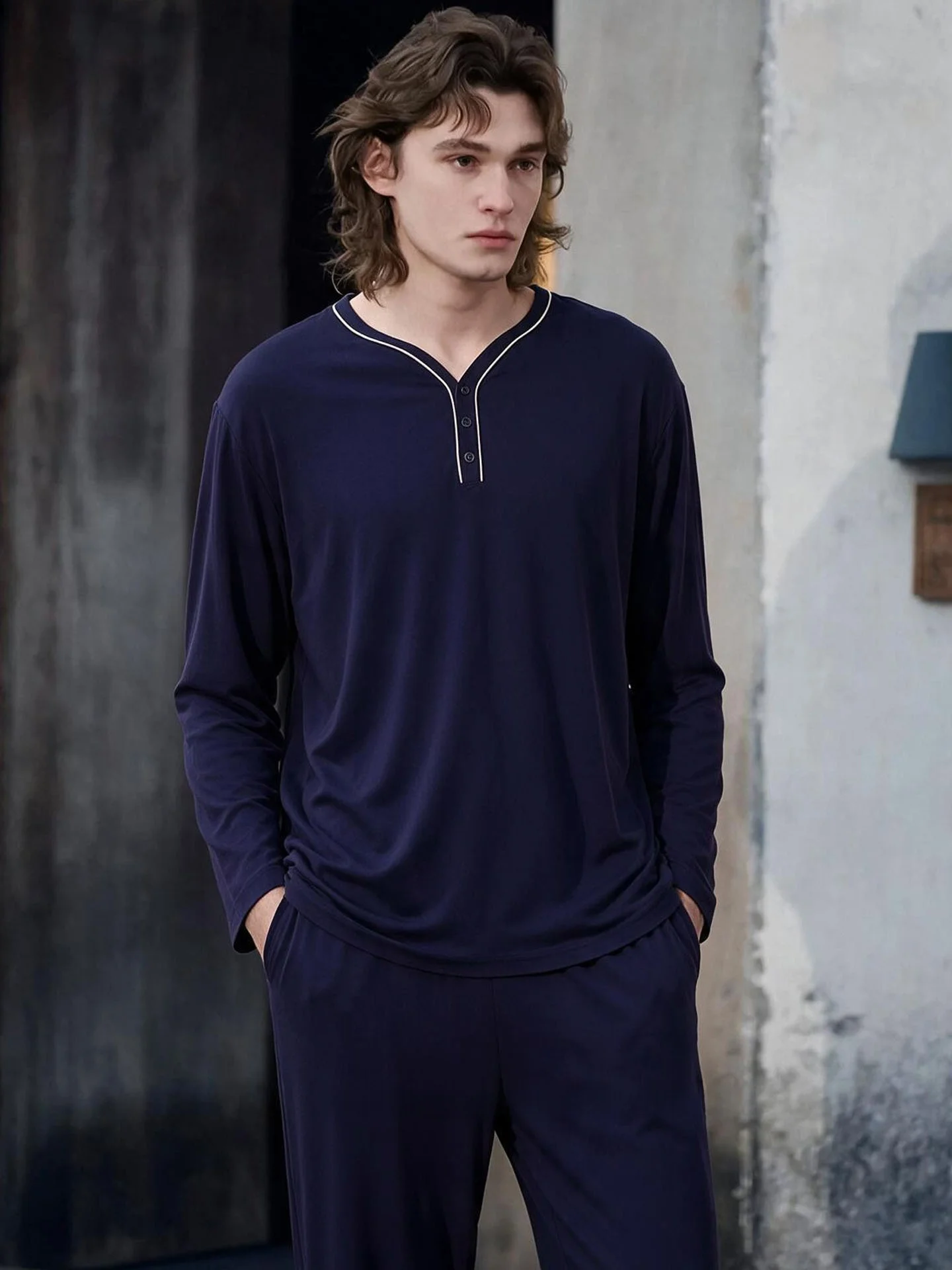 vetements-de-nuit-en-modal-lovem-manches-longues-col-montant-coupe-ample-vetements-d'interieur-pour-hommes-pantalon-decontracte-confortable-et-respirant
