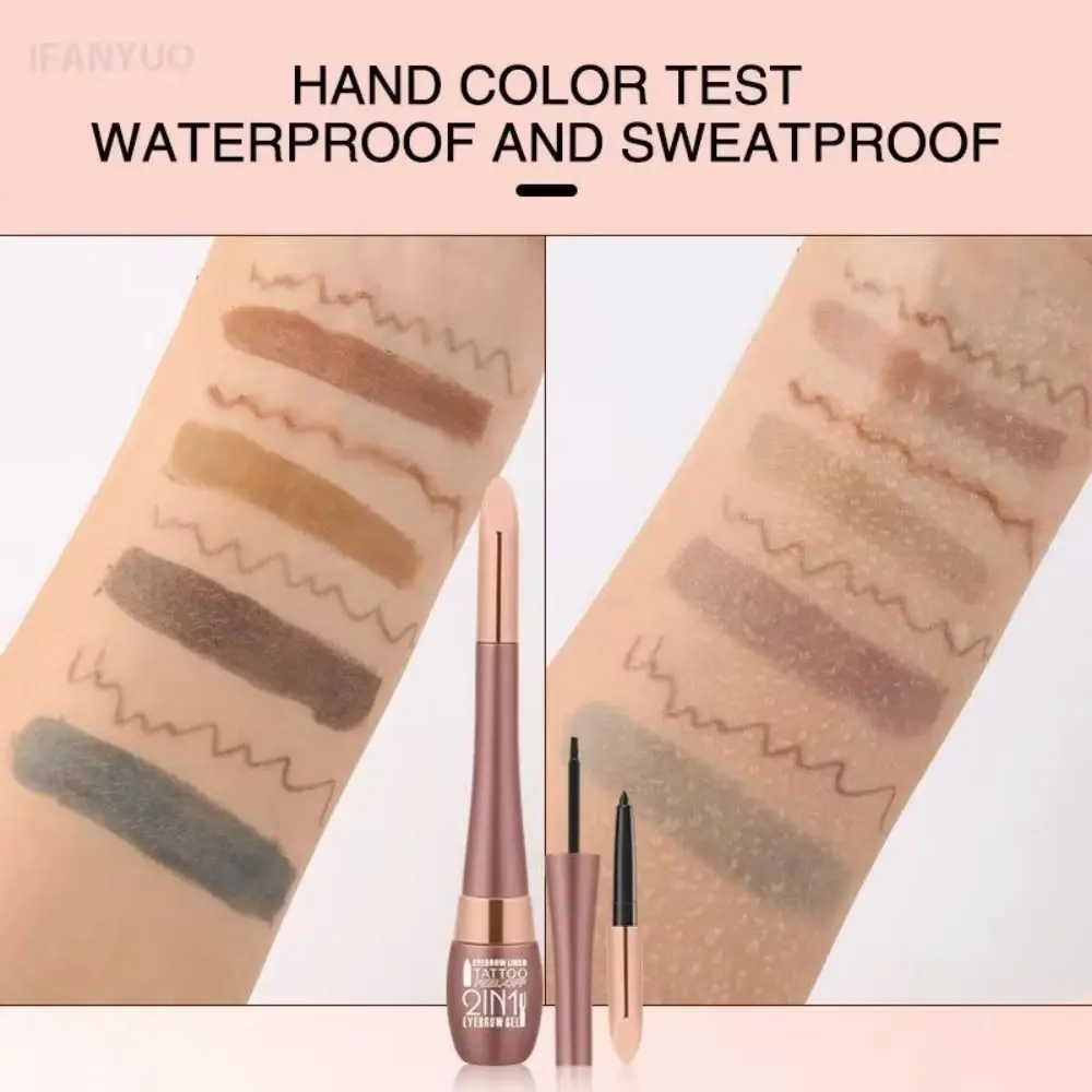 Waterdichte Tattoo Peel Off Brow Gel Wenkbrauwpotlood Set Blijvende Natuurlijke Look Tattoo Peel Off Wenkbrauw Pen Smudge-proof Wilde wenkbrauwen