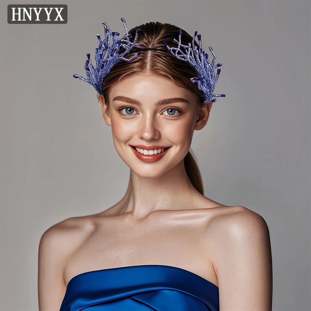 YouLaPan ファッションパープルビーズ花嫁ウェディングヘッドドレス手作りレディースパーティークリスマスボールボヘミアンヘッドドレス YXA28