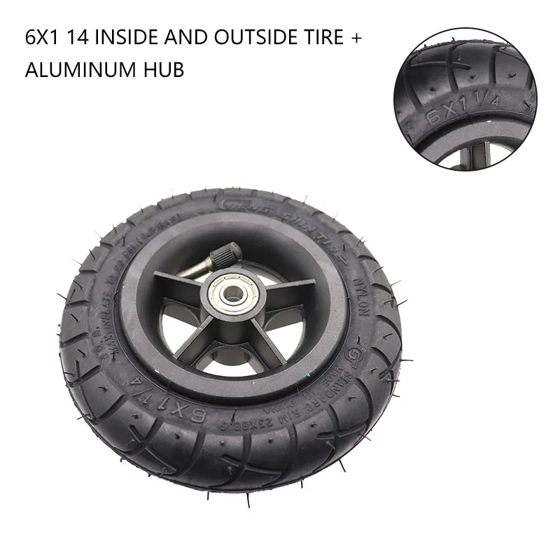 

Scooter inflatable wheels 6 inches 6x1 1/4 wheels M8/M10 for scooter wheel accessories