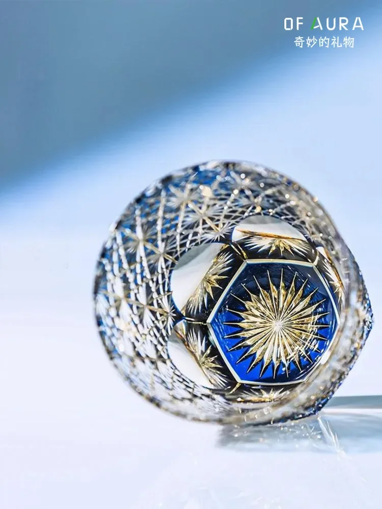 

CL blue daisy high-end hand-carved crystal glass whiskey foreign wine gift cup
