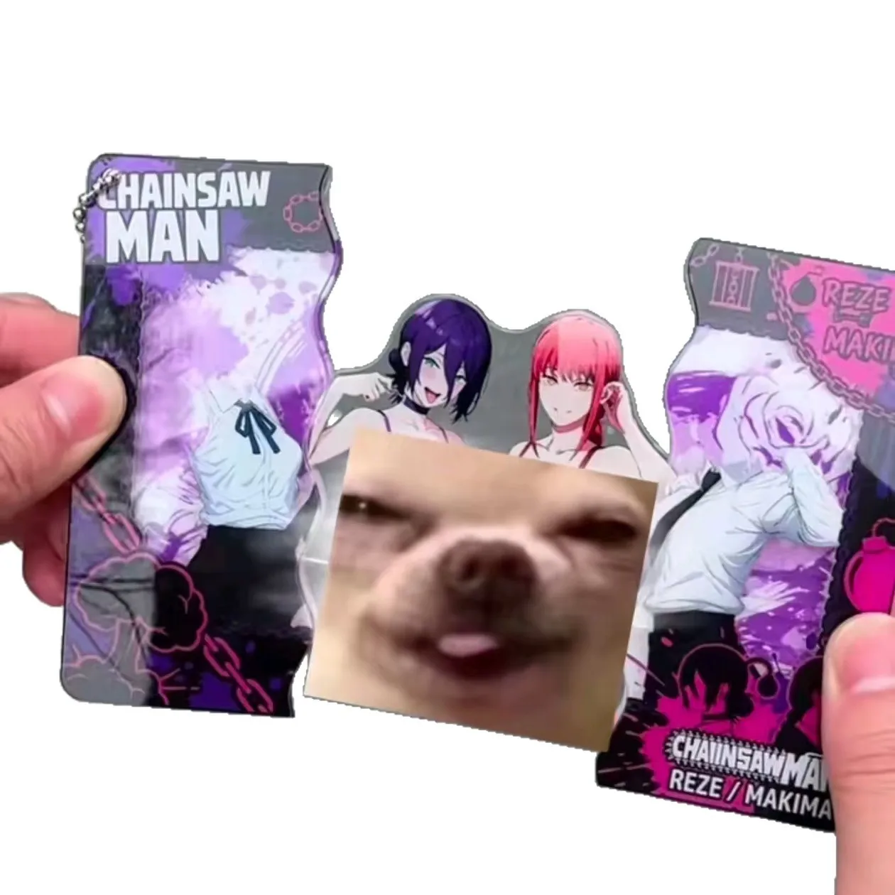 Llavero de Chainsaw Man, llavero deslizante de acrílico para mujer, llavero de Makima Reze, joyería de moda, colgante para fiesta, regalo para chica de cosplay