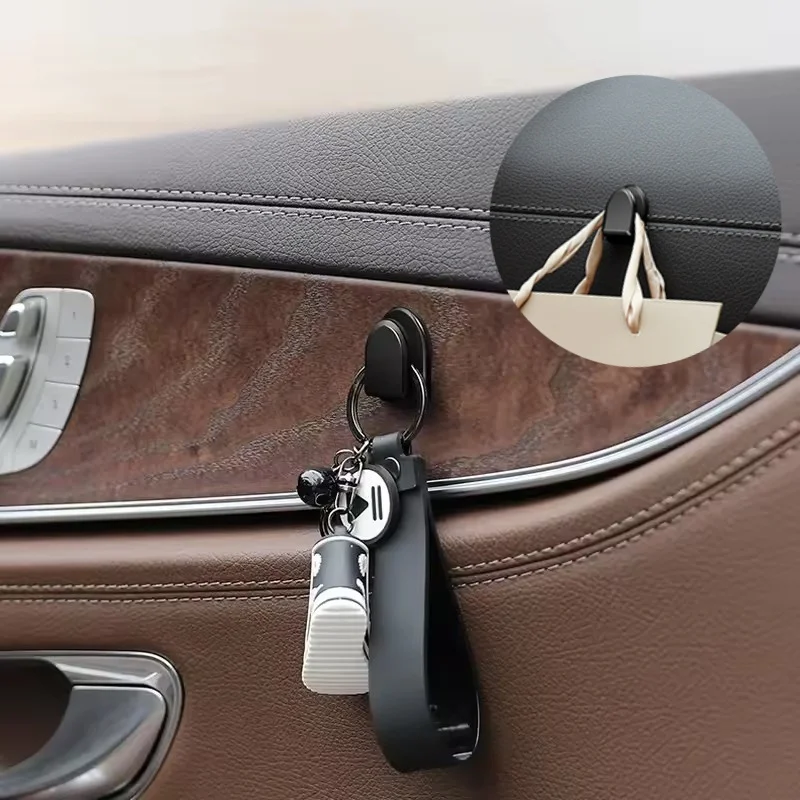 

4pc Mini Car Hooks Interior Storage Holder for USB Cable Headphone Key Self-Adhesive Dashboard Wall Hanging Hook Car Accessories