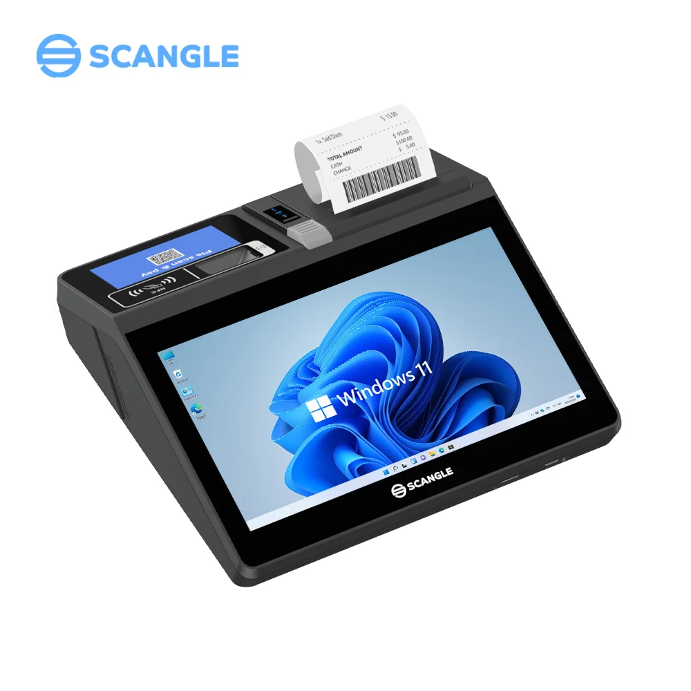 Terminal de punto de venta de alta especificación de 11,6 "con CPU Intel N97 de 12. a generación con impresora 80, sistema POS táctil para restaurante, caja registradora