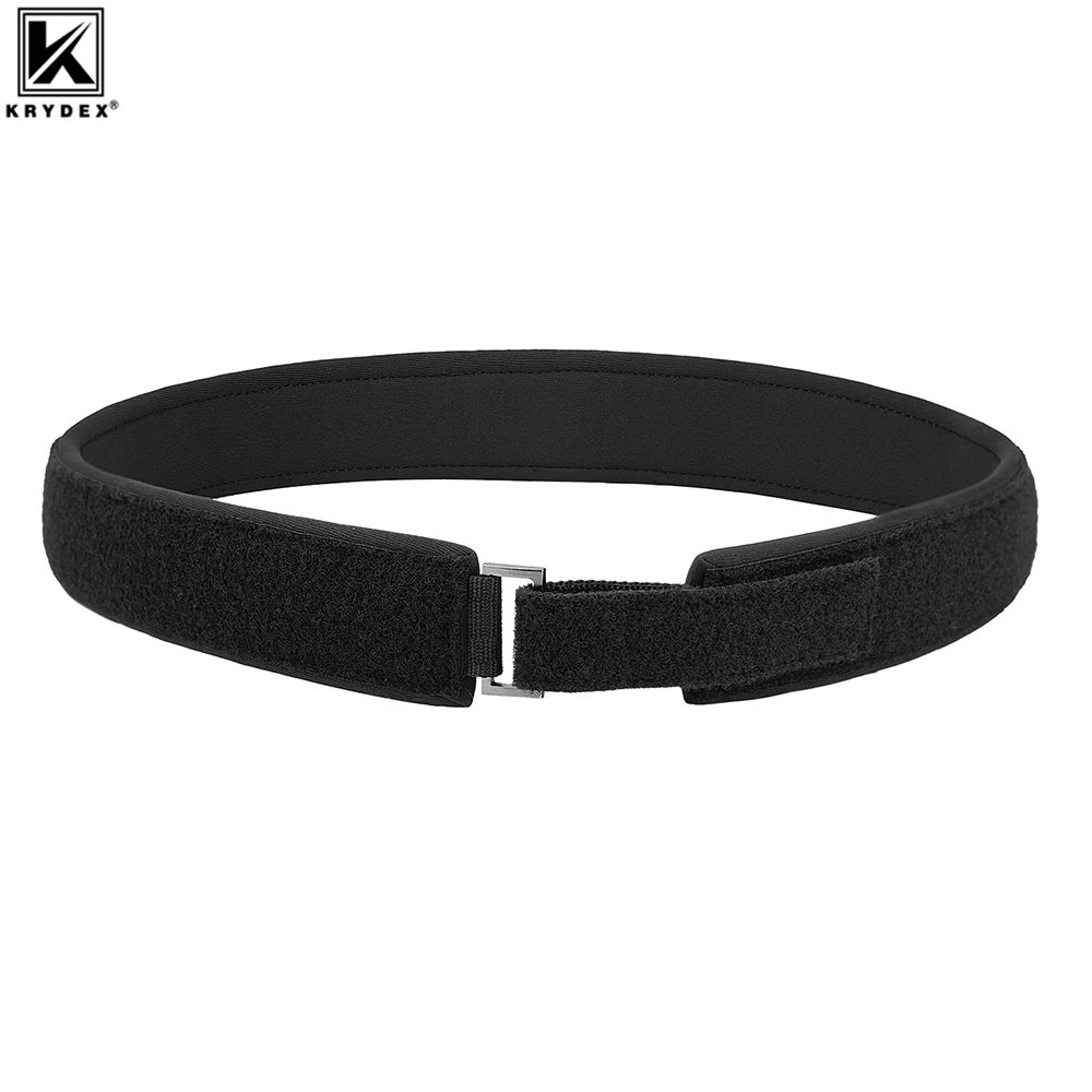 KRYDEX Tactical 1.5'' Padded Inner Men Belt Black Loop Lined Belt Comfortable Inner Duty Battle Shooting Belt