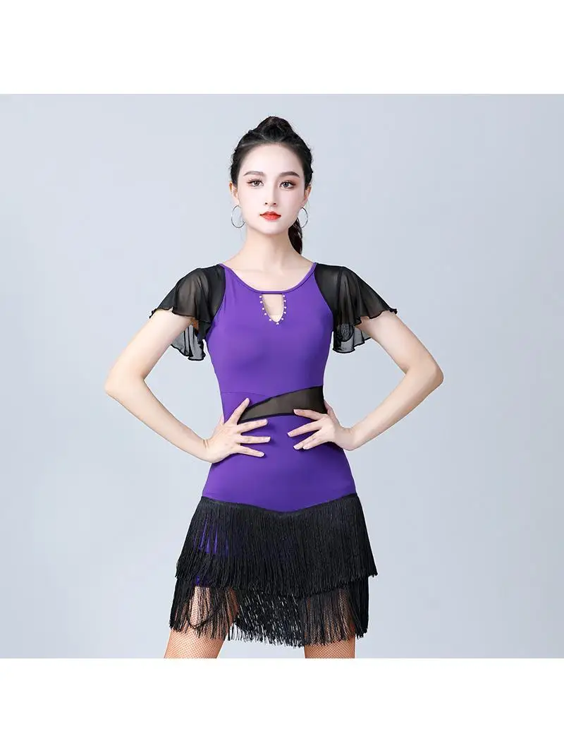 

New Latin Dance Practice Suit Women's New Rumba Profional Performance Dr Tassel Skirt Stage Costume Traditional Ethnic ...