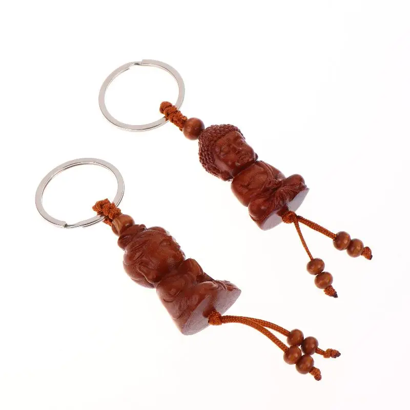 Buddhistischer Anhänger im Ethno-Stil, Schlüsselanhänger aus Holz, Taschenanhänger, Schmuckgeschenk, zum Gebet für Frieden und Glück – Detail 7