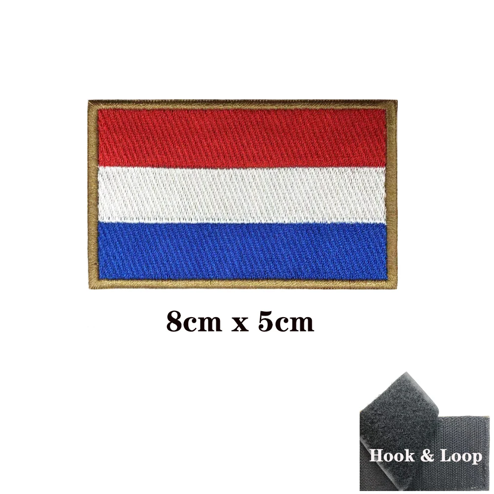 1PC Nederlandse vlag Nederland Patches Armband Geborduurde Patch Klittenband Opstrijkbare Borduurbadge Militaire Streep