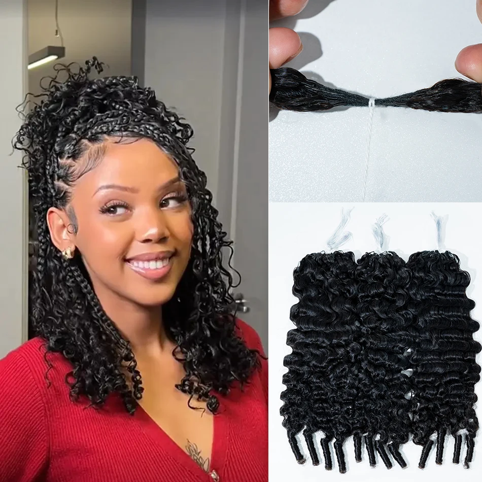 

Burmese Curly Human Hair Extensions Feather Style Braiding Hair Pre Separated Lightweight Natural Looking Hair for Ladies