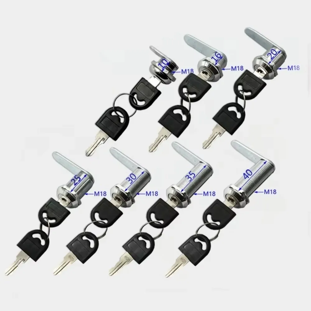 Practical 16/20/25/30mm Cam Lock Silver Easy Replacement Door Lock with 2 Keys Metal Cabinet Mailbox Lock Cabinet