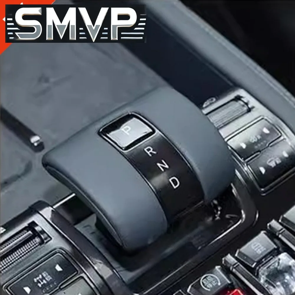 جديد ل BYD صيغة ليوبارد 8 2025-2026 اكسسوارات السيارات الجلود والعتاد التحول مقبض مقبض الإطار ديكور غطاء الكسوة #5