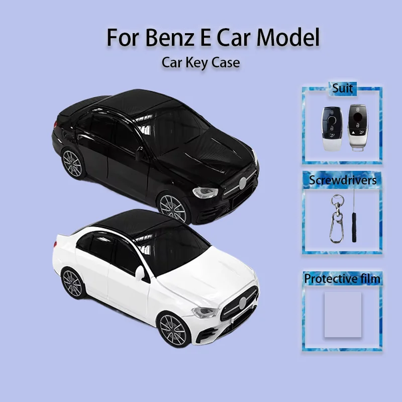 For Mercedes Benz E Class Key Cover Case Car Model Remote Control Key Box Key Chain Accessories Creative Buckle Surprise Gift