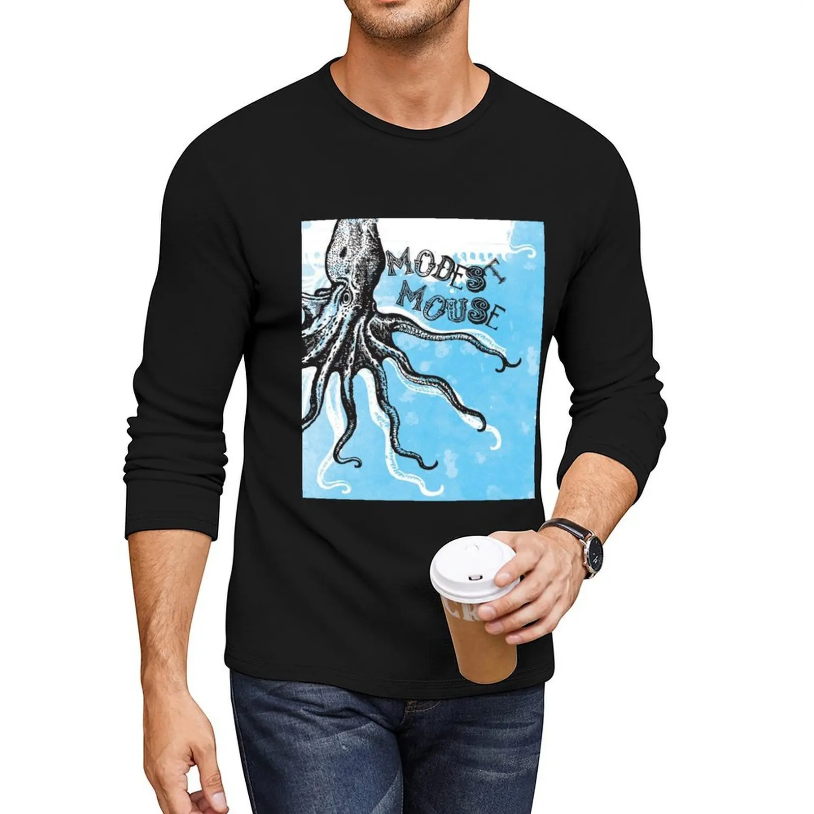 

Modest Mouse Octopus Long T-Shirt graphic t shirt oversized t shirt boys animal print shirt plus size t shirts men clothing