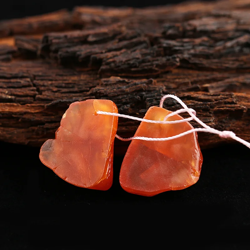 Naturstein Orange Achat Ohrring Perlen, Modeschmuck Ohrringe Zubehör für Frauen 19x13x8mm 5g