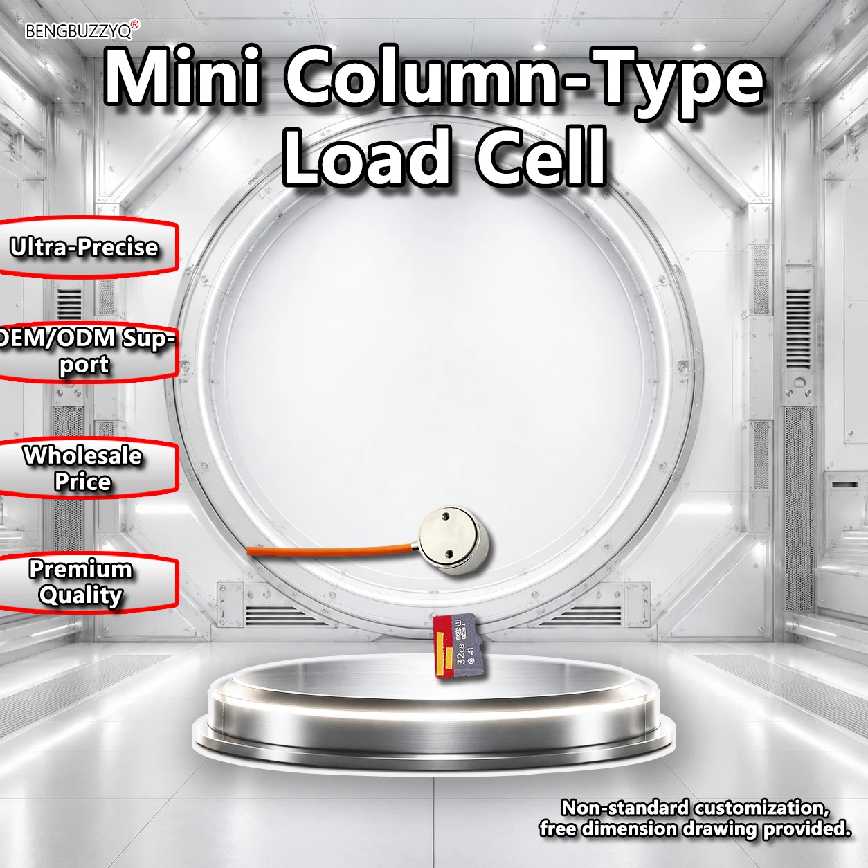 Miniature Load Cell 50N 100N 200N Stainless Steel Micro Force Sensor High Precision Column Type Weighing Sensor