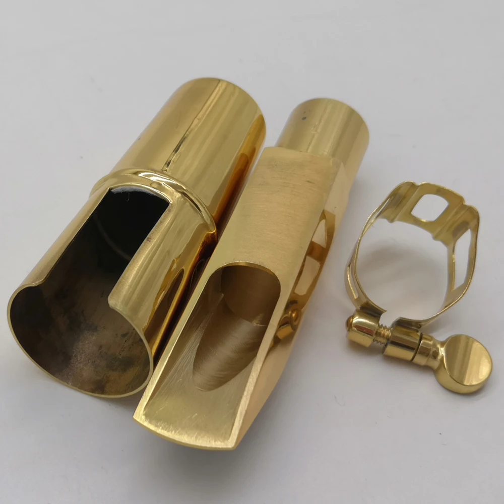 Free Shipping Professional Tenor Soprano Alto Saxophone DV NY Metal Mouthpiece Gold Lacquer Sax Mouthpiece Sax 5 6 7 8 9 Reeds