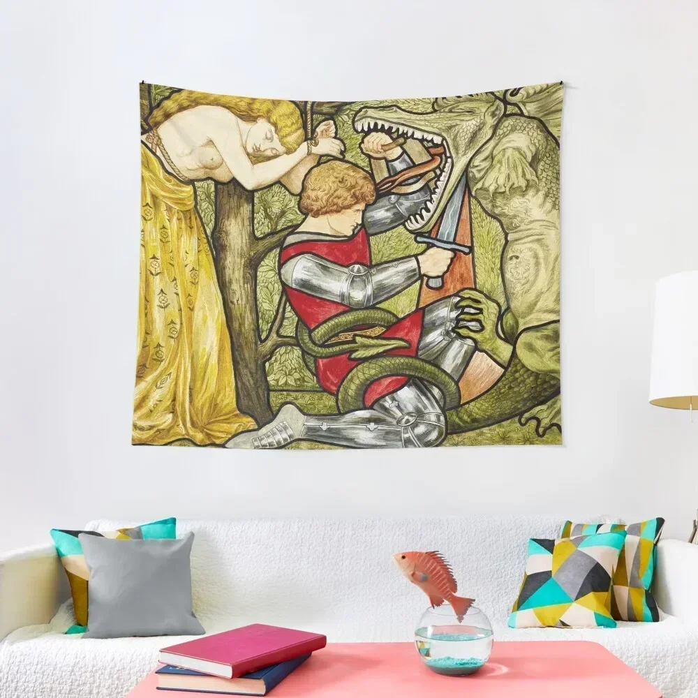 

St George Slaying the Dragon Tapestry Room Decoration Accessories Wall Decoration Bathroom Decor Tapestry