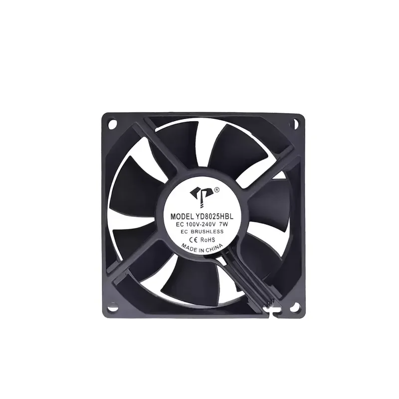 for Yida EC8025 8cm Ball Bearing Cooling Fan 100-240V Universal Dual Voltage High Power Chassis Cabinet Cooler