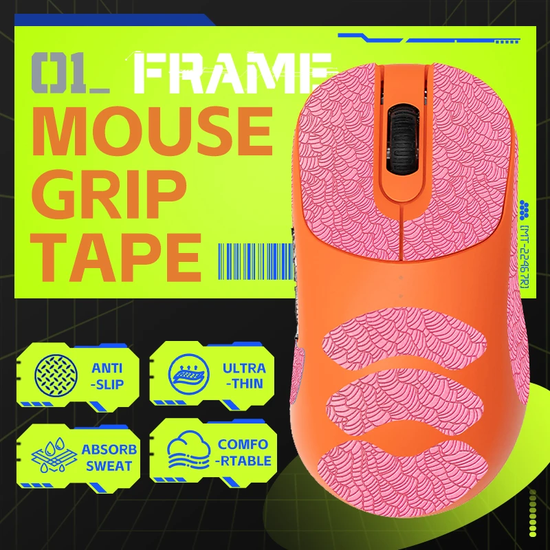 Sakura Roze Talongames Muis Grip Tape Voor Vaxee NP-01/ 01S Muis, Palm Zweet Absorptie, All Inclusive Wave Patter Anti-Slip Tape