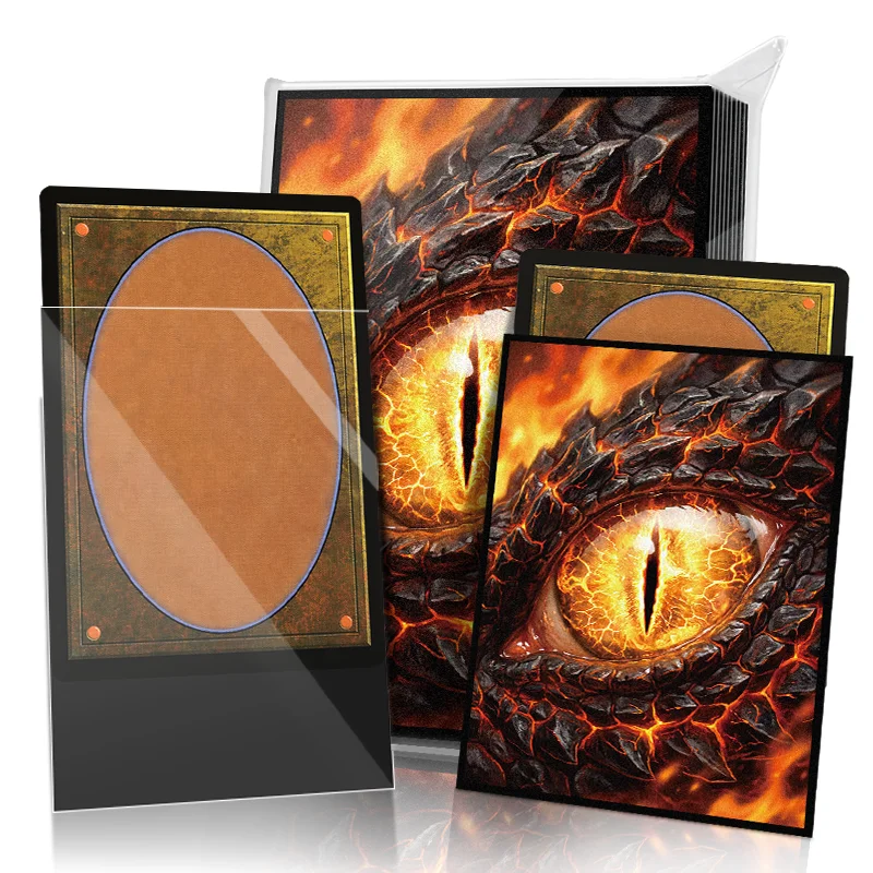 Card Sleeves -Pattern Print 105 Standard Size Pack Clear Front & Matte Finish Back, 66x91mm, Protective Cover, TCG Card Protecto
