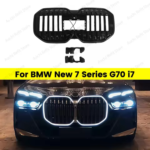 Car LED Light Luminous Grille For BMW New 7 Series G70 i7 Bright Black Kidney Front Grill Grid M Sport With Lamp Refit Accessory