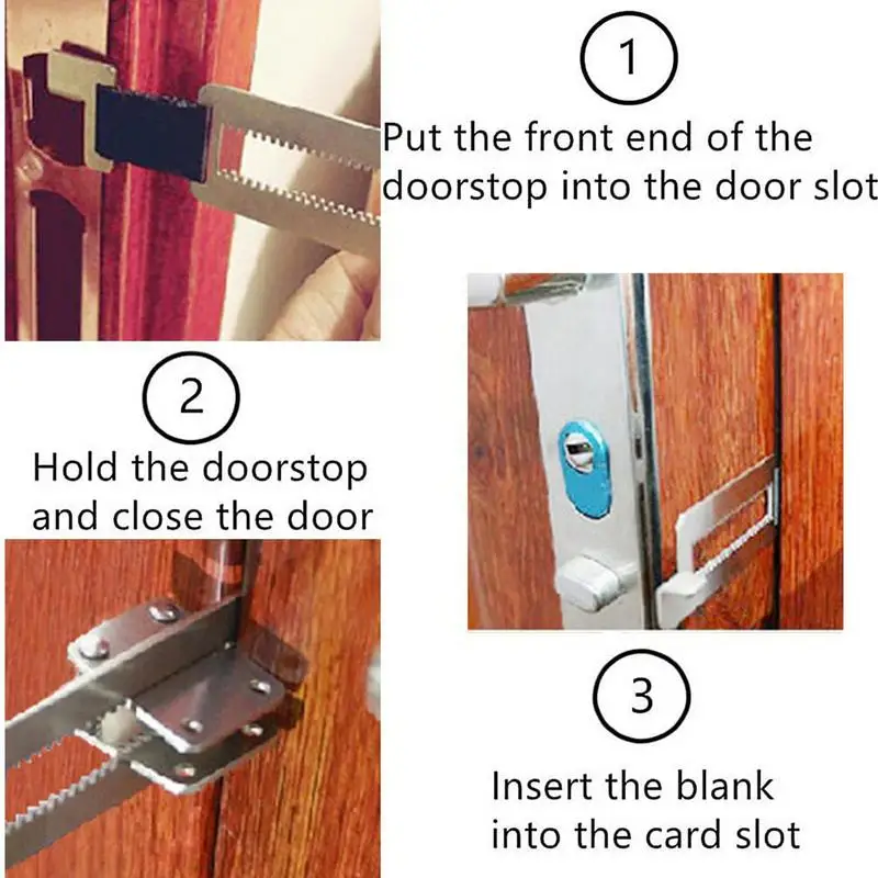 Portable Door Lock Self-Defense Home Security Door Locker From Inside For Travel Additional Safety Lock For Bedroom Apartment