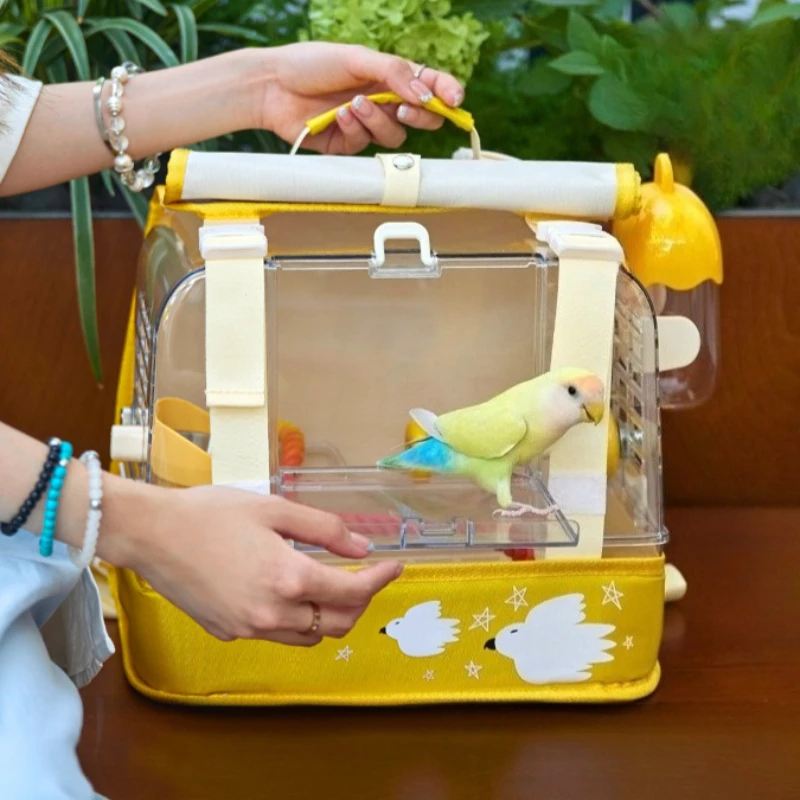 Parrot Carry Bag Breathable Anti-escape Parrot Carrying Backpack Waterproof Travel Takeout Bird Cage Small Pet Carriers Supplies view 2