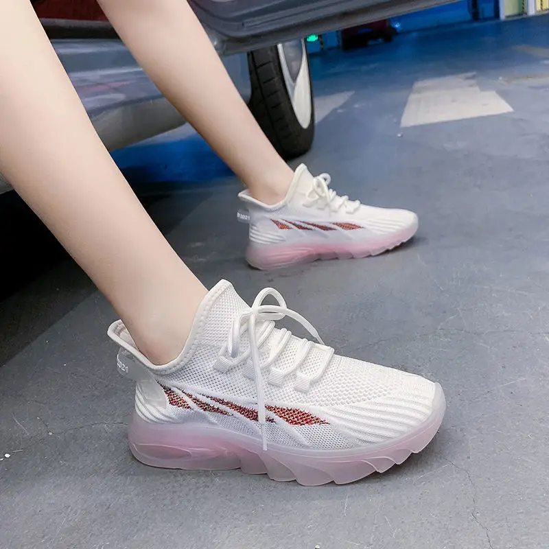 Colorful Platform Casual Women Shoes 2023 Spring Jelly Sole Sneakers Shoe Breathable Student Running Shoes Fashion Ladies Shoes