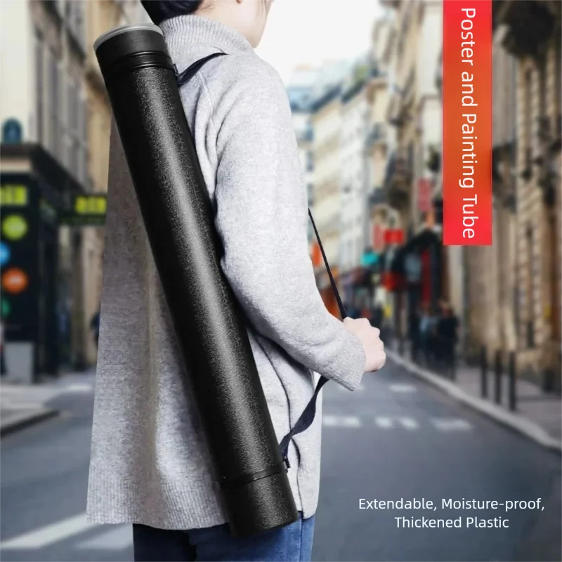 multi-color-plastic-poster-tube-extendable-architectural-drawing-tube-100cm-waterproof-storage-tube-for-paper