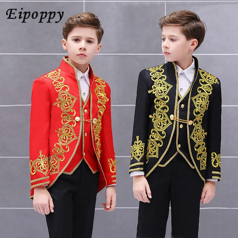 

Three-piece vest European court suit Prince Charming stage drama performance suit