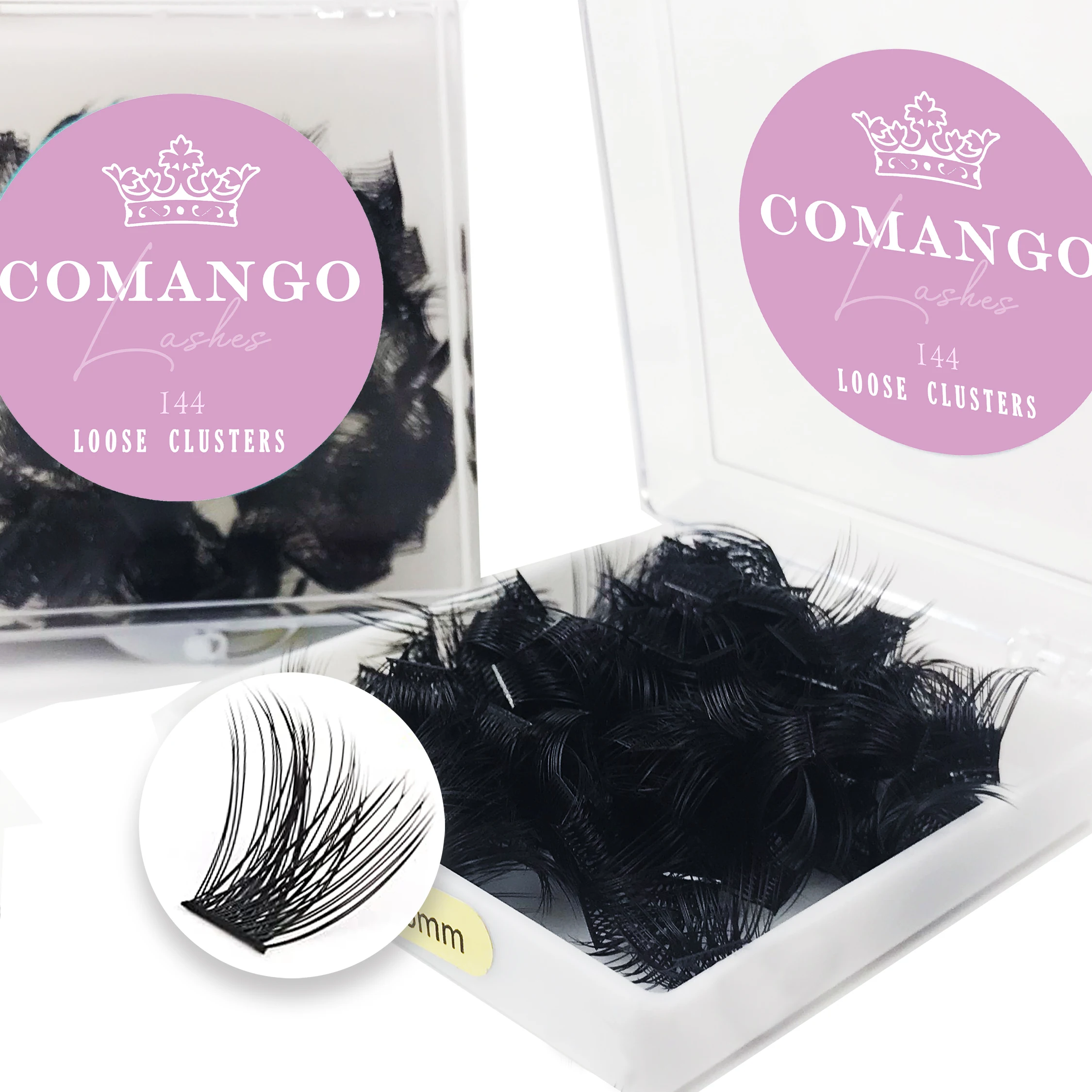 CoMango 144 Stück Wimperncluster C/D Curl 10/12/14/16/18 mm DIY Wimpernverlängerung Einzelwimperncluster DIY zu Hause – Detail 5