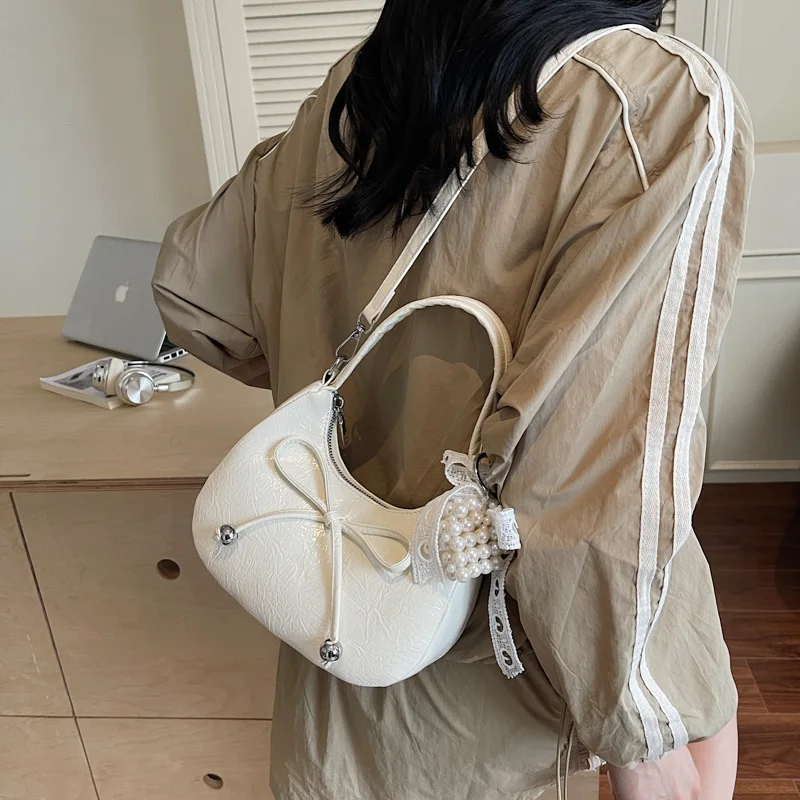 Elegant Bow Shoulder Bag 2025 New for Women, Luxury Soft Leather Crossbody Purse, Fashionable Hobo Bag for All Occasions