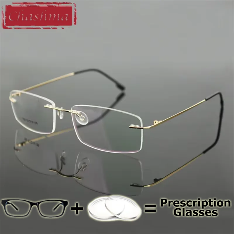 Prescription Glasses 2 g Men Rimless Prescription Glasses Ultra Light Myopia Gafas Multifocal Progressive Eyeglasses Frameless