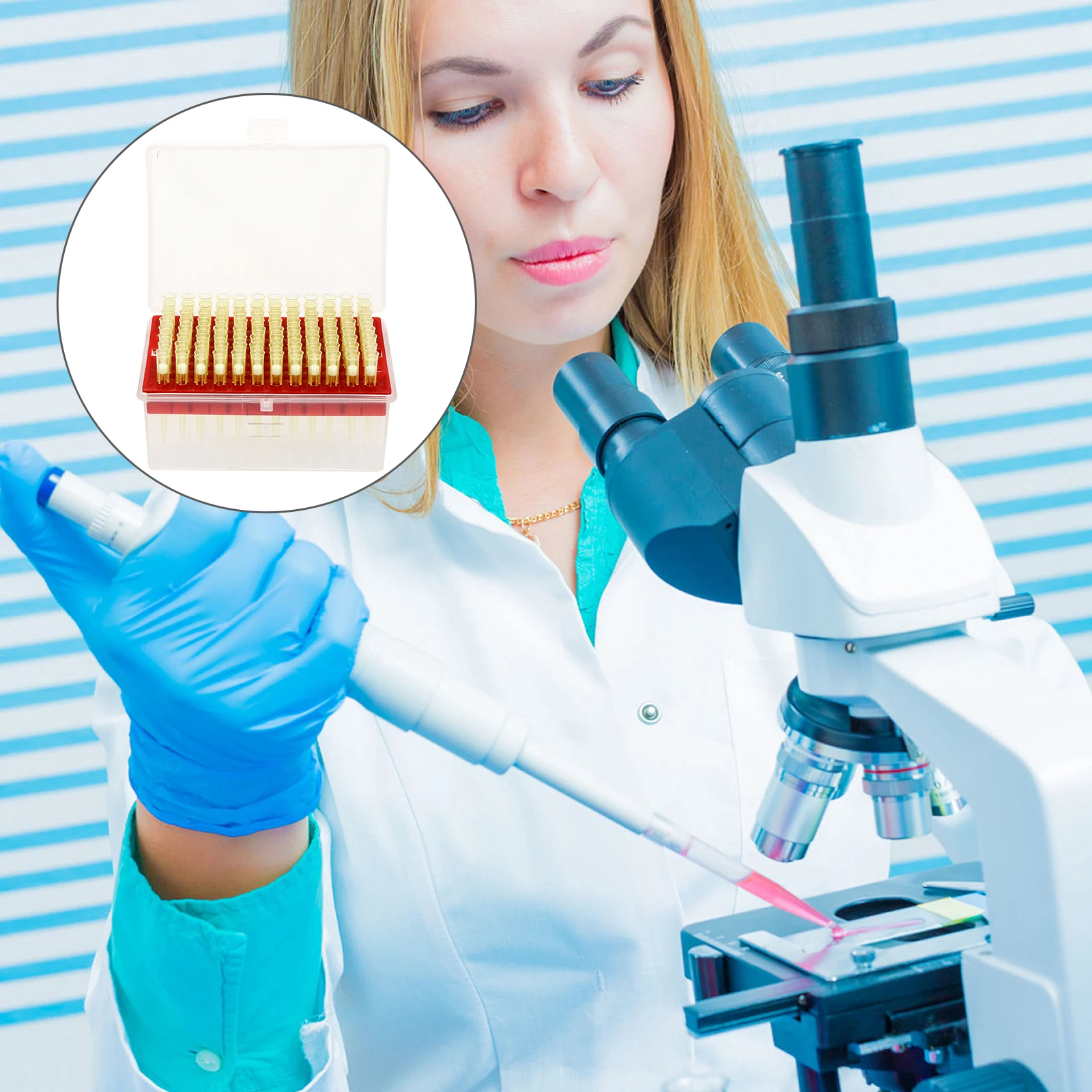 

96 Pcs Disposable Pipette Tips High Transparency Ergonomic Design Laboratory Supplies Liquid Pipettor Filter Suction Head