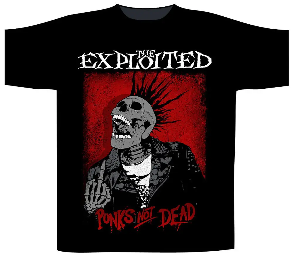 Exploited (The) Punks Not Dead / Splatter T Shirt High Quality 100%Cotton Short Sleeve