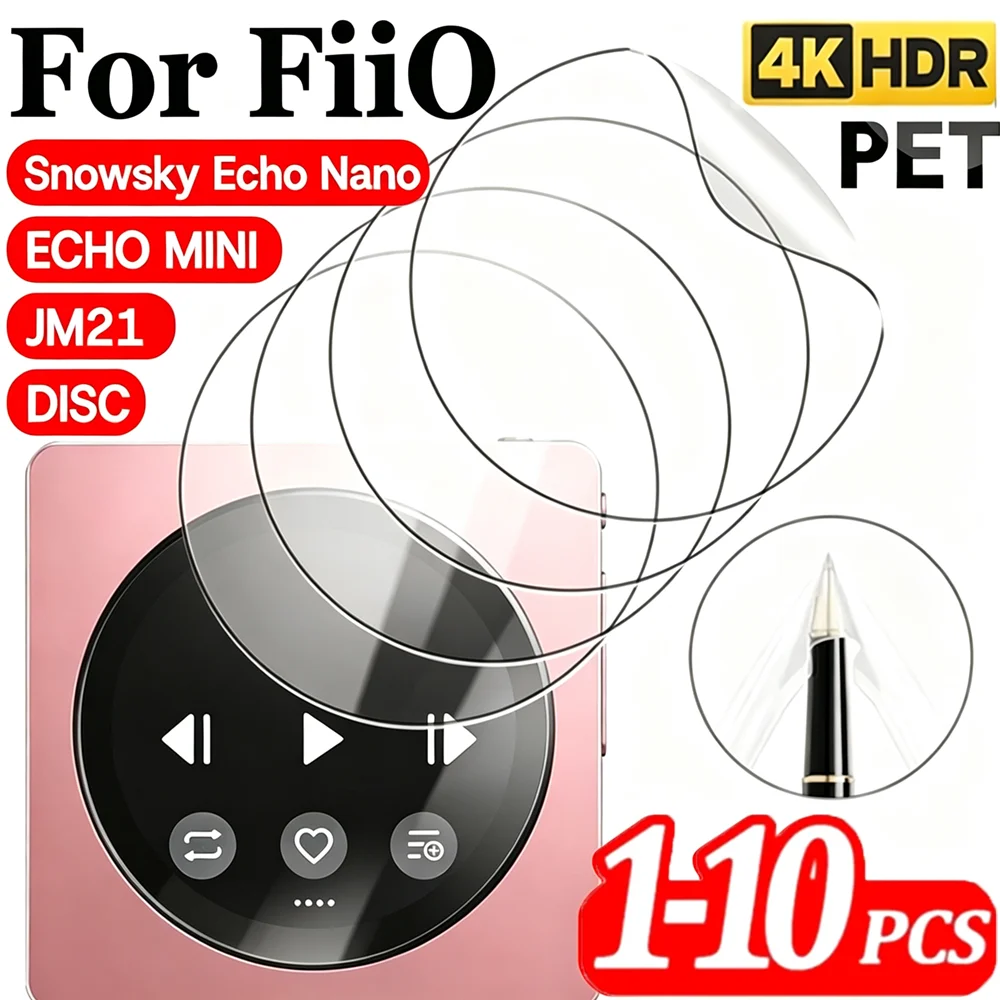 10-1 шт. мягкая пленка из ПЭТ для экранов музыкальных плееров FiiO JM21/ECHO MINI/Snowsky Echo Nano/DISC, гибкая защитная пленка от разрушения экрана