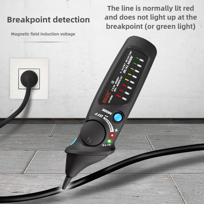Intelligent Sensing Voltage Tester Electrician Maintenance Measuring Pen Line Breakpoint Search Voltage Meter Household Detector