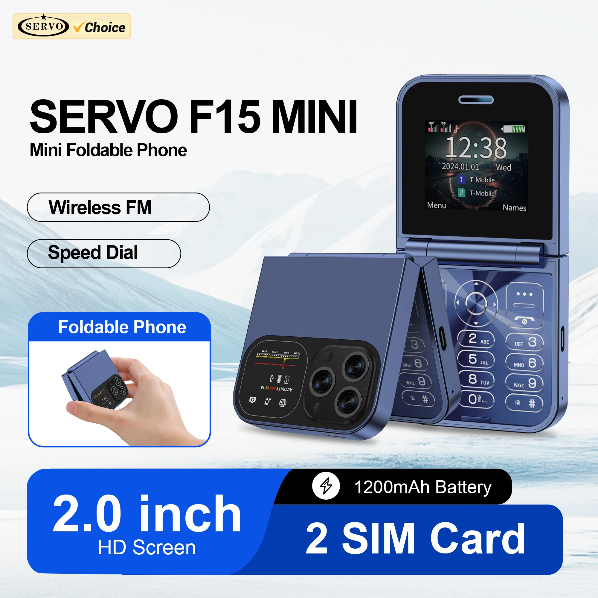 SERVO F15 Mini Flip Mobile Phone 2.0