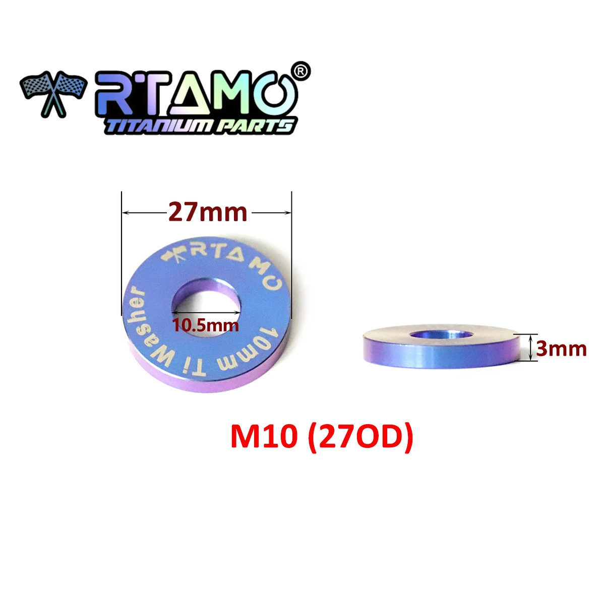 RTAMO Gr5 Titan-Unterlegscheibe M4 M5 M6 M8 M10 M12 Dichtung für Motorrad, Fahrrad, Automobil (1 Stück) – Detail 3