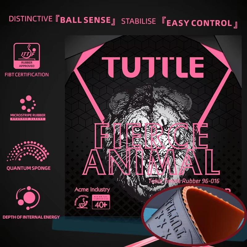 TUTTLE Table Tennis Rubber Sheet Ball Backplate Sleeve 66B Brushed Sleeve Unique Energy Quantum Sponge Brushed Adhesive Sleeve