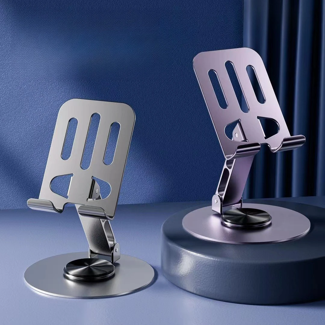 All-metal 720° Rotation Phone Holder Anti-fall Mobile Phone Stand Desktop Holder Universal Bracket iPad Tablets Folding Portable