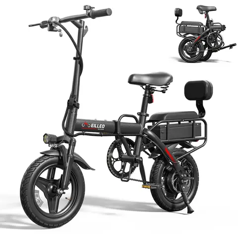 Spacewalk 48V Fold Electric Bike 500W Peak Motor 14 Inch Tire Electric Bicycle Removable Battery 15 MPH,37 Miles PAS Range EBike