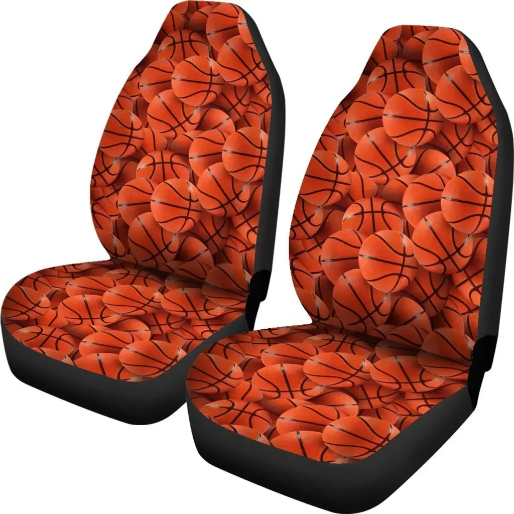 Pattern Print Basketball Seat Cover Car Seat Covers Set 2 Pc, Car Accessories Car Mats