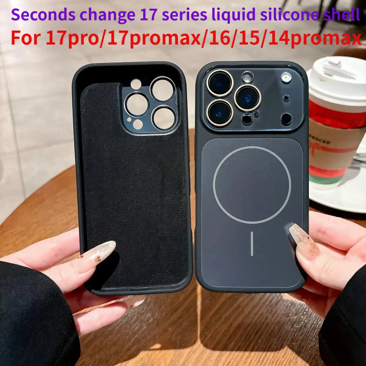 Original Large Window Silicone Suitable for Magsafe Magnetic Phone Case for iPhone 17pro 14 15 16 Pro Max Acrylic Backplate Cove