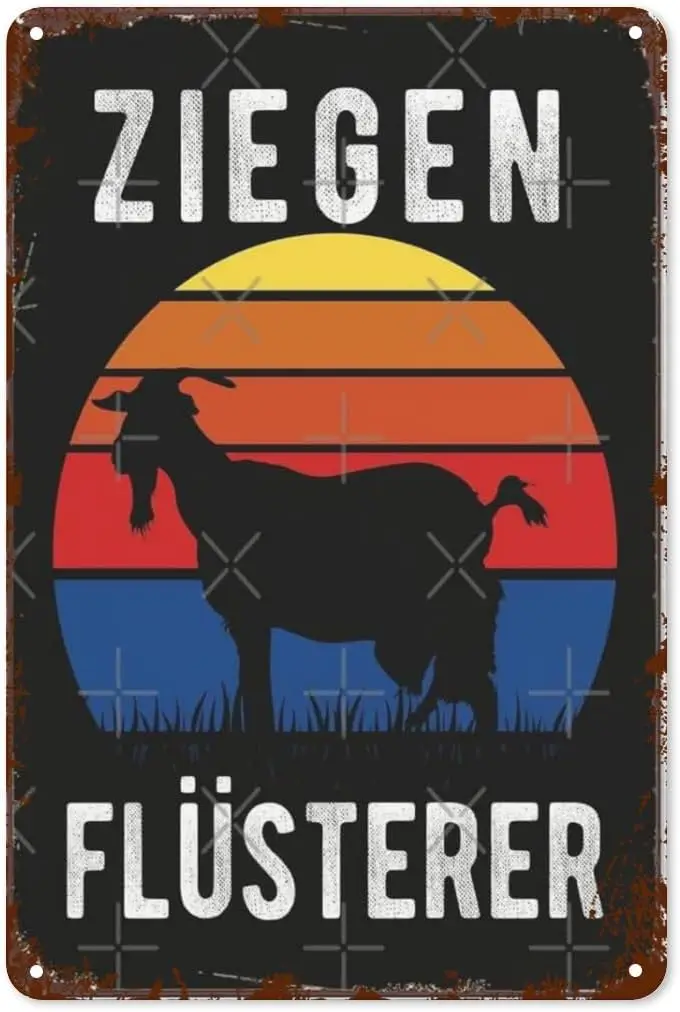 Retro Tin Signs Goat Whisperers Vintage Wall Decor for Home,Garden & Patio Aesthetic Room Decor & Gift Ideas 8x12IN sign