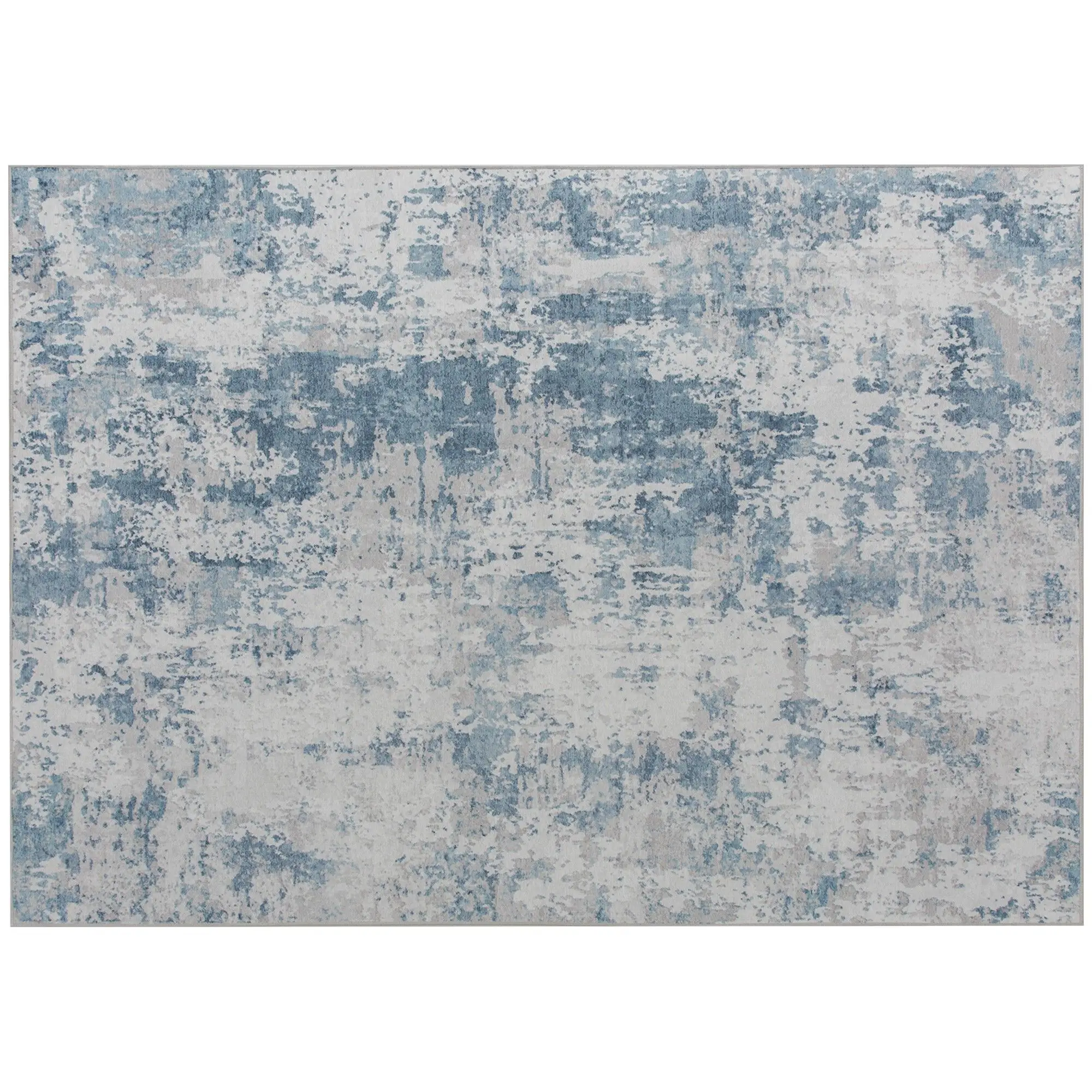 

For HOMCOM Area Rug 4x6, Machine Washable Rug, Non-Slip Modern Abstract Floor Carpet for Living Room, Bedroom, Dining Room, Blue